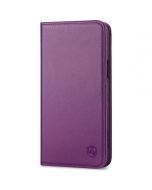 SHIELDON iPhone 15 Plus Genuine Leather Wallet Case, iPhone 15 Plus Phone Case with Card Holder - Purple