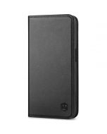 SHIELDON iPhone 15 Pro Genuine Leather Wallet Case, iPhone 15 Pro Folio Case - Black