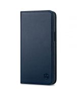 SHIELDON iPhone 15 Pro Max Genuine Leather Wallet Case, iPhone 15 Pro Max Magnet Phone Case - Navy Blue