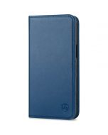 SHIELDON iPhone 15 Pro Max Genuine Leather Wallet Case, iPhone 15 Pro Max Folio Cover with Card Slots - Royal Blue