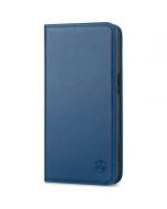 SHIELDON iPhone 15 Genuine Leather Wallet Case, iPhone 15 Fold Case - Royal Blue