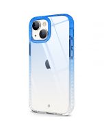 SHIELDON iPhone 13 Mini Clear Case Anti-Yellowing, Transparent Thin Slim Anti-Scratch Shockproof PC+TPU Case with Tempered Glass Screen Protector for iPhone 13 Mini - Blue&Clear