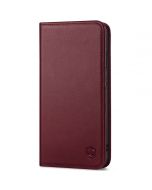 SHIELDON SAMSUNG Galaxy S23FE Wallet Case, SAMSUNG S23FE Leather Cover Flip Folio Book Case - Wine Red