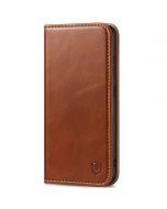 SHIELDON SAMSUNG Galaxy S23FE Wallet Case, SAMSUNG S23FE Leather Cover Flip Folio Book Case - Retro Brown