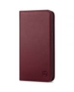SHIELDON SAMSUNG Galaxy A55 Wallet Case, SAMSUNG A55 Genuine Leather Case RFID Blocking Card Holder Magnetic Closure Kickstand Protective Book Flip Folio Cover - Wine Red