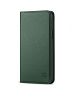 SHIELDON iPhone 13 Pro Max Wallet Case, iPhone 13 Pro Max Genuine Leather Cover - Midnight Green