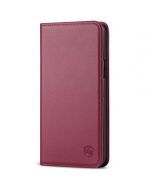 SHIELDON iPhone 13 Pro Max Wallet Case, iPhone 13 Pro Max Genuine Leather Cover - Red Violet