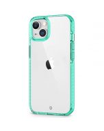 SHIELDON iPhone 13 Clear Case Anti-Yellowing, Transparent Thin Slim Anti-Scratch Shockproof PC+TPU Case with Tempered Glass Screen Protector for iPhone 13 - Green Frame