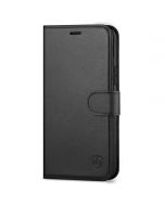SHIELDON iPhone 13 Pro Max Wallet Case, iPhone 13 Pro Max Genuine Leather Cover with Magnetic Clasp Closure - Black