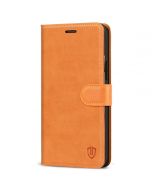 SHIELDON iPhone 13 Pro Max Wallet Case, iPhone 13 Pro Max Genuine Leather Cover with Magnetic Clasp Closure - Brown