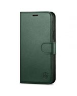 SHIELDON iPhone 13 Pro Max Wallet Case, iPhone 13 Pro Max Genuine Leather Cover with Magnetic Clasp Closure - Midnight Green