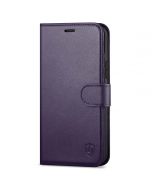 SHIELDON iPhone 13 Pro Max Wallet Case, iPhone 13 Pro Max Genuine Leather Cover with Magnetic Clasp Closure - Purple