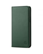 SHIELDON iPhone 13 Pro Wallet Case, iPhone 13 Pro Genuine Leather Cover with Magnetic Closure - Midnight Green