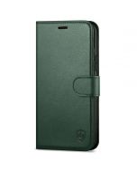 SHIELDON iPhone 13 Pro Wallet Case, iPhone 13 Pro Genuine Leather Cover with Magnetic Clasp - Midnight Green