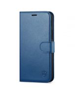 SHIELDON iPhone 13 Pro Wallet Case, iPhone 13 Pro Genuine Leather Cover with Magnetic Clasp - Royal Blue