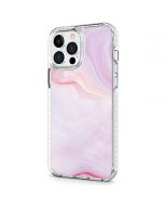 SHIELDON iPhone 13 Pro Max Clear Case Anti-Yellowing, Transparent Thin Slim Anti-Scratch Shockproof PC+TPU Case with Tempered Glass Screen Protector for iPhone 13 Pro Max 5G - Print Pink Marble