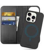 SHIELDON iPhone 15 Pro Leather Detachable Wallet, iPhone 15 Pro Genuine Leather Case 2in1, MagSafe & Wireless Charging Compatible, Magnetic, Card Holders Kickstand Shockproof, Removable Flip Protective Cover for iPhone 15 Pro 6.1-inch