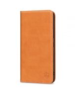 SHIELDON SAMSUNG S22 Wallet Case - SAMSUNG GALAXY S22 Genuine Leather Case Folio Cover - Brown