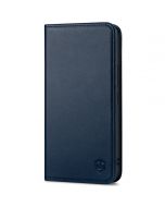 SHIELDON SAMSUNG S22 Plus Wallet Case - SAMSUNG GALAXY S22 Plus Genuine Leather Case Folio Cover - Navy Blue