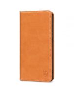 SHIELDON SAMSUNG Galaxy S23 Wallet Case, SAMSUNG S23 Leather Cover Flip Folio Book Case - Brown