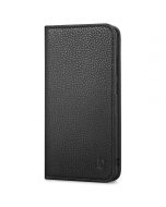 SHIELDON SAMSUNG Galaxy S23 Wallet Case, SAMSUNG S23 Leather Cover Flip Folio Book Case - Black - Full Grain