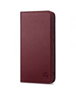 SHIELDON SAMSUNG Galaxy S23 Wallet Case, SAMSUNG S23 Leather Cover Flip Folio Book Case - Wine Red