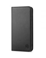 SHIELDON SAMSUNG Galaxy S24 Genuine Leather Wallet Case, SAMSUNG S24 Flip Case Folio Book Magnet Cover - Black