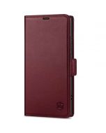 SHIELDON SAMSUNG Galaxy S24 Ultra Wallet Case, SAMSUNG S24 Ultra Leather Cover Flip Folio Book Case - Wine Red