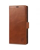 SHIELDON SAMSUNG Galaxy S24 Ultra Wallet Case, SAMSUNG S24 Ultra Leather Cover Flip Folio Book Case - Brown - Retro