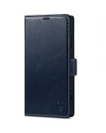 SHIELDON SAMSUNG Galaxy S24 Ultra Wallet Case, SAMSUNG S24 Ultra Leather Cover Flip Folio Book Case - Dark Blue - Retro