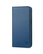 SHIELDON iPhone 14 Pro Wallet Case, iPhone 14 Pro Genuine Leather Cover Folio Case with Magnetic Closure - Royal Blue