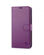 SHIELDON iPhone 14 Pro Max Wallet Case, iPhone 14 Pro Max Genuine Leather Cover with Magnetic Clasp Closure Flip Case - Light Purple