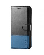 TUCCH iPhone 11 Wallet Case with Magnetic, iPhone 11 Leather Case - Black & Light Blue