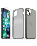 TUCCH iPhone 13 Clear TPU Case Non-Yellowing, Transparent Thin Slim Scratchproof Shockproof TPU Case with Tempered Glass Screen Protector for iPhone 13 5G - Grey