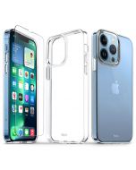 TUCCH iPhone 13 Pro Clear TPU Case Non-Yellowing, Transparent Thin Slim Scratchproof Shockproof TPU Case with Tempered Glass Screen Protector for iPhone 13 Pro 5G 6.1-Inch Crystal Clear