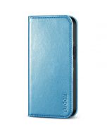 TUCCH iPhone 13 Wallet Case, iPhone 13 PU Leather Case, Flip Cover with Stand, Credit Card Slots, Magnetic Closure - Shiny Light Blue