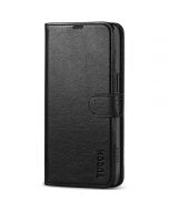 TUCCH iPhone 15 Wallet Case, iPhone 15 PU Leather Case-Black - Full Grain