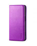 TUCCH iPhone 15 Wallet Case, iPhone 15 Shockproof Case with Front Cover - Purple