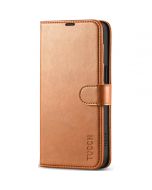 TUCCH iPhone 15 Pro Max Leather Wallet Case, iPhone 15 Pro Max Flip Phone Case - Light Brown