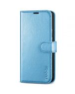 TUCCH SAMSUNG GALAXY S22 Wallet Case, SAMSUNG S22 PU Leather Case Flip Cover - Shiny Light Blue