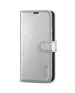 TUCCH SAMSUNG GALAXY S22 Wallet Case, SAMSUNG S22 PU Leather Case Flip Cover - Shiny Silver