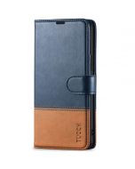 TUCCH SAMSUNG GALAXY S22 Wallet Case, SAMSUNG S22 PU Leather Case Flip Cover - Dark Blue & Brown
