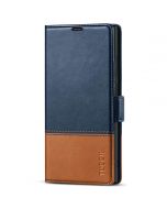 TUCCH SAMSUNG S22 Ultra Wallet Case, SAMSUNG Galaxy S22 Ultra PU Leather Cover Book Flip Folio Case - Blue & Brown