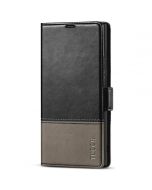 TUCCH SAMSUNG S22 Ultra Wallet Case, SAMSUNG Galaxy S22 Ultra PU Leather Cover Book Flip Folio Case - Black & Grey