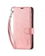 TUCCH SAMSUNG GALAXY S23 Plus Wallet Case, SAMSUNG S23 Plus PU Leather Case Book Flip Folio Cover - Wrist Strap - Rose Gold