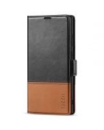 TUCCH SAMSUNG S23 Ultra Wallet Case, SAMSUNG Galaxy S23 Ultra PU Leather Cover Book Flip Folio Case - Black & Brown