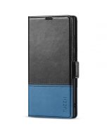TUCCH SAMSUNG S23 Ultra Wallet Case, SAMSUNG Galaxy S23 Ultra PU Leather Cover Book Flip Folio Case - Black & Light Blue