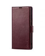 TUCCH SAMSUNG S23 Ultra Wallet Case, SAMSUNG Galaxy S23 Ultra PU Leather Cover Book Flip Folio Case - Wine Red