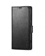 TUCCH SAMSUNG S24 Ultra Wallet Case, SAMSUNG Galaxy S24 Ultra PU Leather Cover Book Flip Folio Case - Black - Full Grain