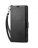 TUCCH SAMSUNG S24 Ultra Wallet Case, SAMSUNG Galaxy S24 Ultra PU Leather Cover Book Flip Folio Case - Strap - Black